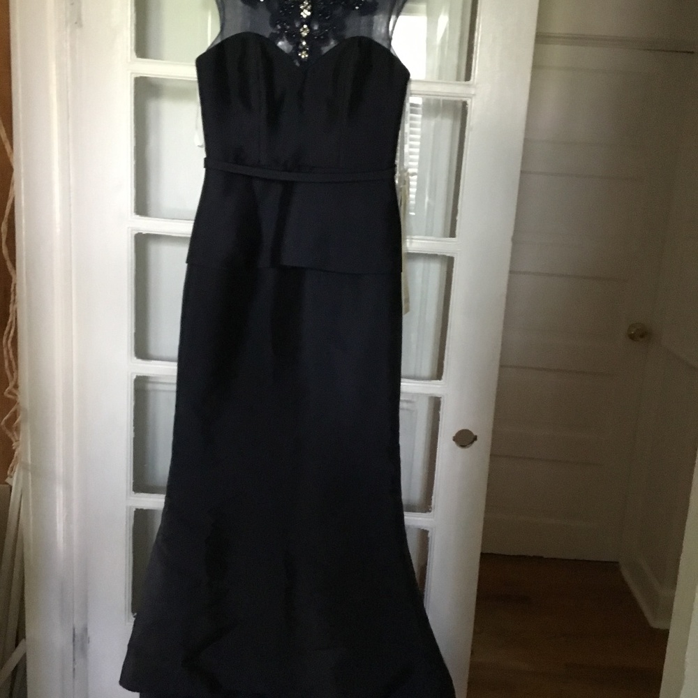 Navy Blue Sequenced Top Gown